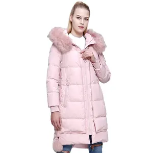 TANBOER Mantel Empuk Wanita, Jaket Mantel Bulu Rubah Mode Wanita Musim Dingin Hijau Bersirkulasi Tahan Air untuk Perempuan