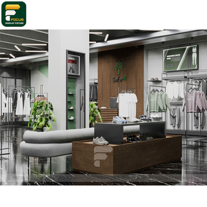 ตู้โชว์สินค้าแฟชั่นทันสมัยสุดหรู ชั้นวางเสื้อผ้า ชั้นวางของติดผนัง เคาน์เตอร์คิดเงิน ชุดกระจก - Product Image 4