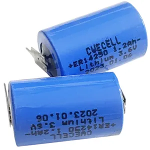 ER14250 비 충전식 3.6V 리튬 배터리 Li-SOCL2 1/2 AA 1200mAh 14250 14505 14335 17505 2PT