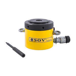 Cylindre hydraulique à simple effet de 100 tonnes à faible hauteur avec écrou de blocage en acier inoxydable 700 bars - Product Image 2