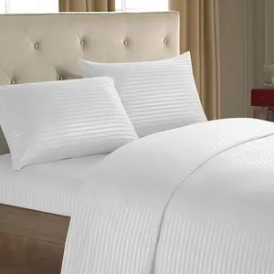 Luxury Hotel Stripe Bedding Set Duvet Cover Set Fitted Sheet Set With Pillow Case