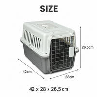 Cage de transport pour animaux de compagnie en plastique rigide, pour petits chiens et chats, ventilée, avec poignée pliable, pour le transport en avion, légère et portable
