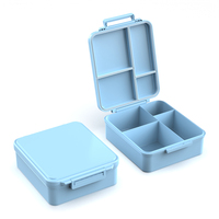 Nouveau modèle Boîte à bento en silicone à 4 compartiments avec sac Tritan Boîte à lunch pour enfants pour écoliers