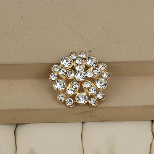 Boucle de bijoux florale en alliage, sertie de zircon doré, accessoires de cheveux de mariage, couronnes, guirlandes, diadèmes - Product Image 4
