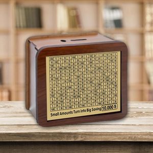 กล่องประหยัดเงินสติกเกอร์กลยุทธ์ที่ท้าทายสำหรับกล่องไม้กระปุกออมสินกล่องเงินสด - Product Image 1