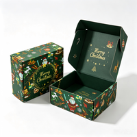 Boîte d'expédition de Noël recyclable en usine, personnalisée avec impression intégrale, motif Père Noël, pour cadeaux de fêtes