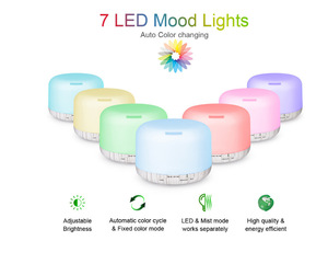 500ml Electric Portable Ultrasonic Essential Oil <b>Diffuser</b> <b>with</b> 7 <b>LED</b> <b>Lights</b> Household Aromatherapy Humidifier & Room Deodorizer - Product Image 3