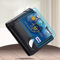 Dompet Lipat Dua Kulit Asli Pria Vintage, Perlindungan RFID, Tempat Kartu Kredit, Jendela ID, Dompet Pendek Bisnis Portabel untuk Sehari-hari