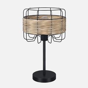 Lámpara de mesa E27 de hierro forjado y ratán, dimensiones 44x25x25 cm, ideal para decoración y ambientación de espacios. - Product Image 1