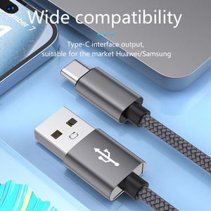 Cabo <span class=keywords><strong>USB</strong></span> Tipo-<span class=keywords><strong>c</strong></span> Carregador Rápido 1M 2M 3M Cabo De Carregamento De Dados De Cabo De Telefone Celular Trançado Durável - Product Image 5