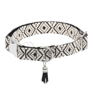 Custom Jacquard Webbing Adjustable <b>Dog</b> <b>Collar</b> Decorative Metal Buckle Fashion Pet <b>Collar</b> <b>For</b> Outdoor <b>Training</b> - Product Image 1