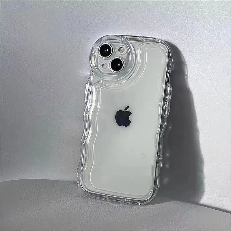 Para Apple iPhone 15 14 13 New Wave Airbag Funda móvil a prueba de golpes Funda transparente anticaída para teléfono celular