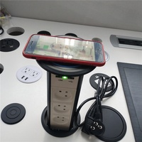 Prise de courant motorisée encastrable en aluminium, norme israélienne, 3 prises universelles 10A, double USB 15W, pour la maison