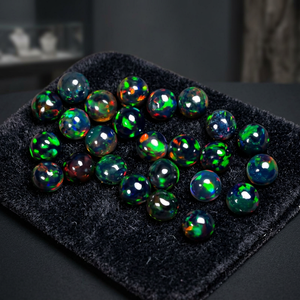 Opales naturelles en vrac, 500 carats, taille brillant, polies, 5 mm, jeu de couleurs/effet de feu, certifiées par un tiers, origine ET, faites à la main - Product Image 1