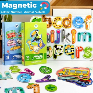 Alfabeti magnetici animali del fumetto della lettera minuscola colorata del frigorifero magneti ABC del frigorifero - Product Image 2