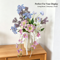 Collection de fleurs artificielles violettes en gros, fleurs en soie artificielles pour la décoration de mariage, fournitures pour fleuristes, ensembles floraux personnalisés