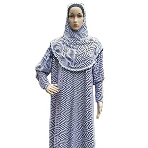 2021 nuova moda Dubai islamico donna Abaya stampato musulmano abito <span class=keywords><strong>Hijab</strong></span> turco - Product Image 1