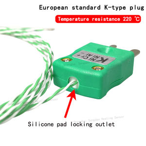 سلك استشعار درجة الحرارة من نوع K، سلك قياس درجة الحرارة، زوج ملتوي أخضر وأبيض IM-K-M مع قابس أخضر - Product Image 2