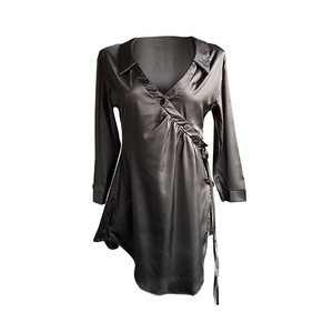 Vendita calda <span class=keywords><strong>Camicia</strong></span> da donna <span class=keywords><strong>Sexy</strong></span> da <span class=keywords><strong>notte</strong></span> in raso con scollo a V <span class=keywords><strong>camicia</strong></span> da <span class=keywords><strong>notte</strong></span> da donna erotica a Modulare alta - Product Image 3