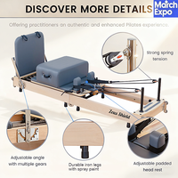 Lit de Pilates professionnel pliable en chêne antidérapant, qualité commerciale, kit d'entraînement portable pour le renforcement du tronc et l'équilibre
