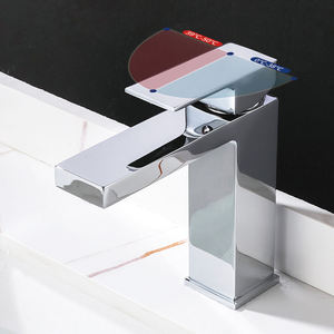 SANIPRO Rubinetto di Lusso Cromato in Acciaio Inox SUS304, Miscelatore Acqua Calda e Fredda, Rubinetteria Quadrata per <span class=keywords><strong>Lavabo</strong></span> <span class=keywords><strong>Bagno</strong></span> - Product Image 3