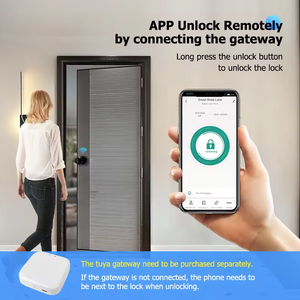 Puerta interior electrónica para dormitorio, cerraduras privadas, aplicación <span class=keywords><strong>digital</strong></span> tuya, perillas de puerta inteligentes de marcha con huellas dactilares - Product Image 3