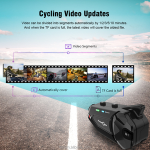 FreedConn R1 PLus Motocicleta Capacete Sem Fio Bluetooth <span class=keywords><strong>5</strong></span>.0 Headset 1080P 120 ° Wide Angle Lens Camera Recorder 1000M <span class=keywords><strong>Intercom</strong></span> - Product Image 4