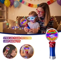 Jouet magique lumineux en plastique écologique avec logo personnalisé OEM, baguette rotative et boule, idéal pour les fêtes, événements, festivals, cadeaux promotionnels et offres spéciales.