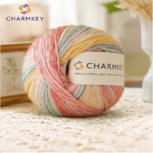 Filato Fantasia Sfumato <span class=keywords><strong>in</strong></span> Misto Cotone Charmkey, Morbido e Testurizzato per Lavorazione a Maglia, Ideale per Coperte, Sciarpe, Bambole e Lavori Fai-da-te - Product Image 3