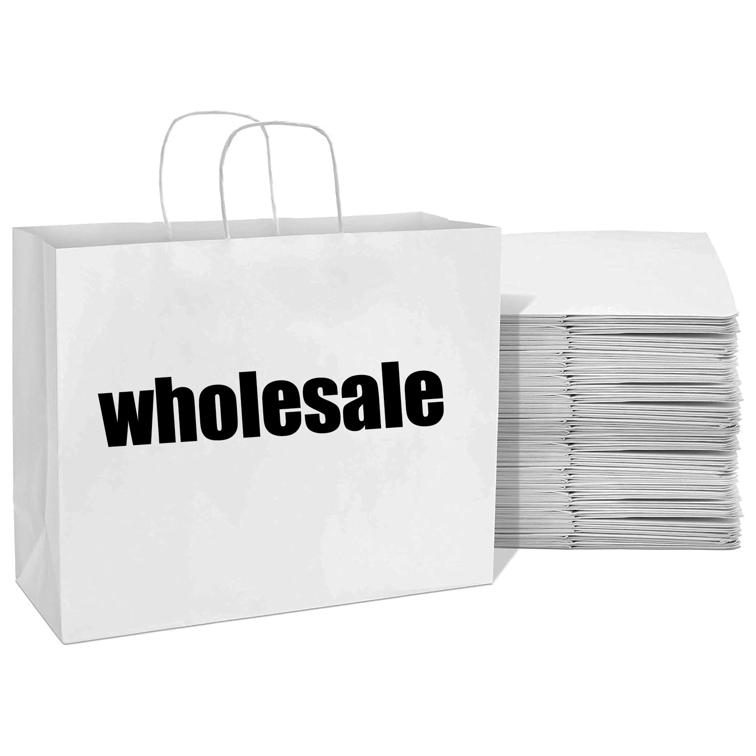 Clothing Gift Retail Biodegradable Folding Packaging High Quality Cheaper 10*5*13 Inches Large White Paper Bag
