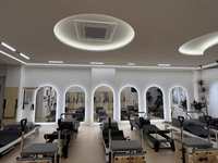 Miroir LED pour studio de Pilates, style Art Déco, avec façade en verre, pour salle de danse, salle de sport, salle de classe, interrupteur tactile, moderne, élégant, mural