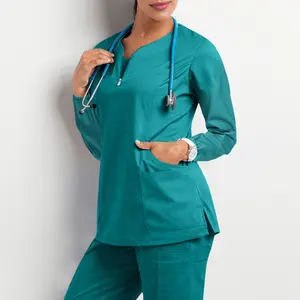 Traje médico de alta calidad, uniforme unoform unisex, venta al por mayor, uniformes de hospital de moda, conjuntos de uniformes de enfermera personalizados