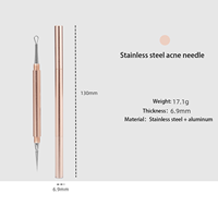 Extracteur de Comedo d'aiguille d'acné d'acier inoxydable de Double tête de haute qualité