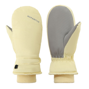 NXPARTOK Ski <b>Gloves</b> Beige Fleece Lined <b>Warm</b> Touchscreen Unisex - Product Image 1