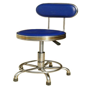 Joyful Abundance Stainless Steel Round <b>Stool</b> With Backrest Height Adjustable Blue For <b>Office</b> And Medical Use - Product Image 2