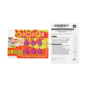 Billets de loterie instantanée personnalisés avec logo, taille et design sur mesure, imprimés en forme de goutte d'eau, fabriqués en usine - Product Image 4