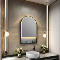Miroir de salle de bain avec cadre à DEL Miroir mural éclairé Miroir en arc suspendu mural anti-buée