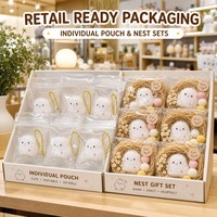 Peluche Poussin Moelleux à Remontée Lente, Jouet Sensoriel Anti-Stress, Décoration de Bureau, Cadeau de Fête