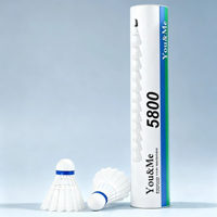 You&Me YM-5000 Volants de badminton en nylon haute durabilité, lot de 6, légers et très élastiques, pour entraînement en intérieur/extérieur