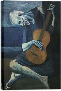 Reproducción 100% Pintada a Mano del Cuadro 'El Viejo Guitarrista' <span class=keywords><strong>de</strong></span> <span class=keywords><strong>Pablo</strong></span> <span class=keywords><strong>Picasso</strong></span>, Pinturas al Óleo sobre Lienzo, Decoración <span class=keywords><strong>de</strong></span> Pared, Hecho a Mano - Product Image 1