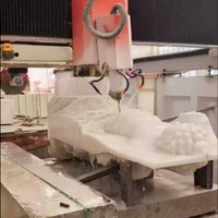 Machine de gravure CNC 4 axes pour sculptures en pierre, machine de gravure à grande échelle pour granit et marbre