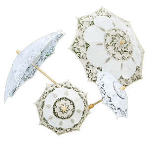 P261-Parasol de décoration pour petits enfants, accessoires de parapluie blanc <span class=keywords><strong>ivoire</strong></span> en <span class=keywords><strong>dentelle</strong></span> pour la mariée, mariage, contrôle manuel pour enfants - Product Image 2