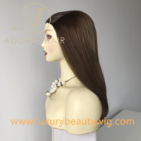 Rambut Manusia Eropa Virgin Cuticle Silk Straight Kepadatan 130% Siap Kirim, Wig Top Selling Hat Fall