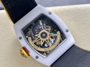 Reloj Mecánico de Lujo de Super Calidad, Resistente al Agua, 41 mm, Movimiento Automático, RM88 Smiley, Esqueleto de Cerámica Blanca - Product Image 5