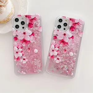 High-end luxury transparent Sakura fashion phone case for iPhone14promax 13pro 12 case 11 for Apple 15promax