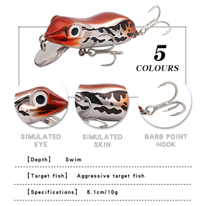 Leurre de pêche grenouille flottante Minnow 62mm/10g, appât artificiel en plastique, leurres et appâts de pêche - Product Image 4