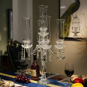 Lussuoso <span class=keywords><strong>Candelabro</strong></span> in Cristallo Alto e Trasparente per Decorazioni Matrimoniali - Product Image 1