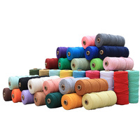 Cordón de Macramé de Algodón Recubierto Impermeable Multicolor de 3 mm, Cuerda Trenzada Ecológica para Manualidades Textiles del Hogar, Correas de Bolsos, Prendas de Vestir