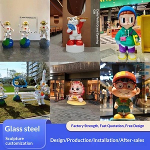 Esculturas de Fibra de Vidrio Hechas a Medida, Mascotas de Dibujos Animados Populares, Adornos Decorativos, Decoración de Paisajes Exteriores, Decoración de Suelos Moderna - Product Image 3