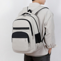Sac à dos unisexe grande capacité pour ordinateur portable, idéal pour les étudiants (école, université), style tendance, en tissu polyester imperméable